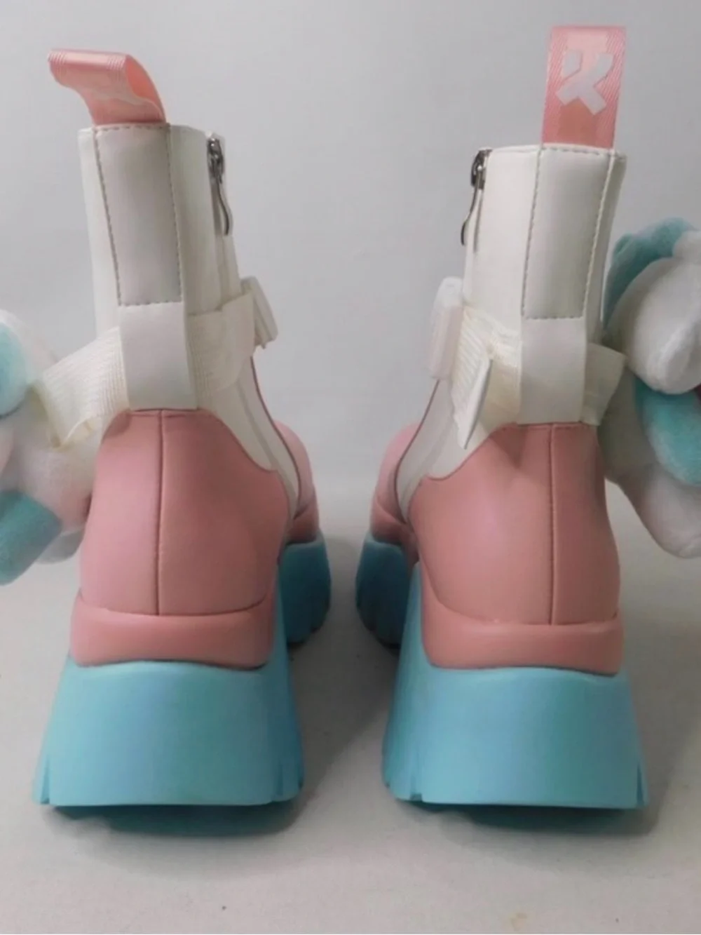 koi Pink Cream Platform Ankle Boots with BluePink size Women’s 8 Teddy Bears